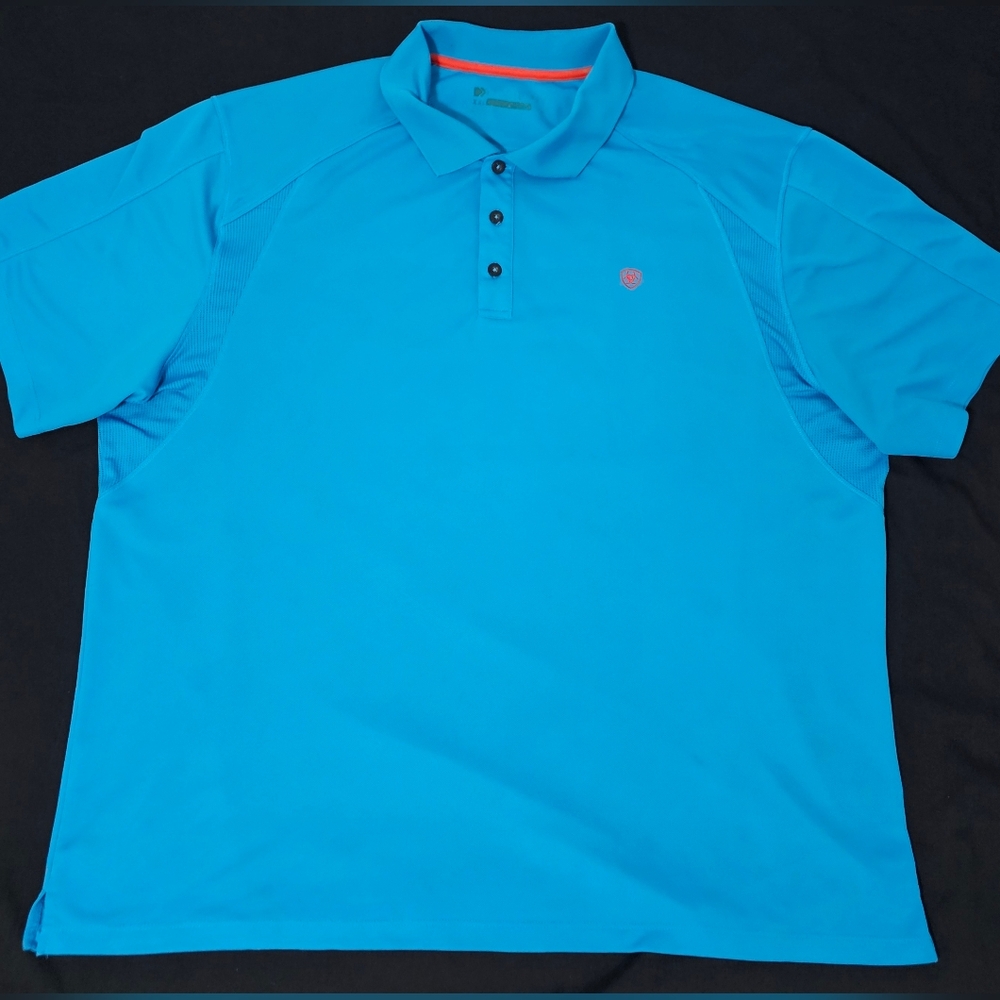 AriatTEK Men's Blue Performance Polo Shirt XXL Moisture Wicking Stretch